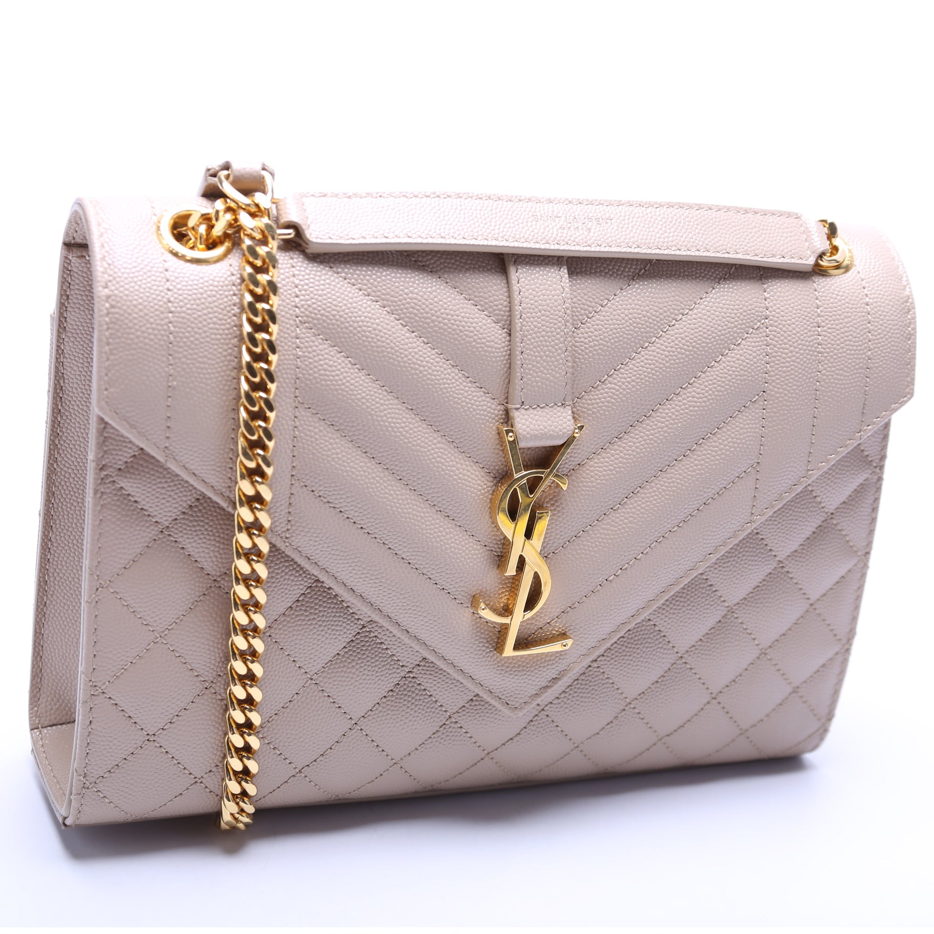 YSL Saint Laurent Grain De Triquilt Satchel Bag Monogram Medium