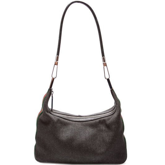 Gucci Web Clasp Canvas Shoulder Bag