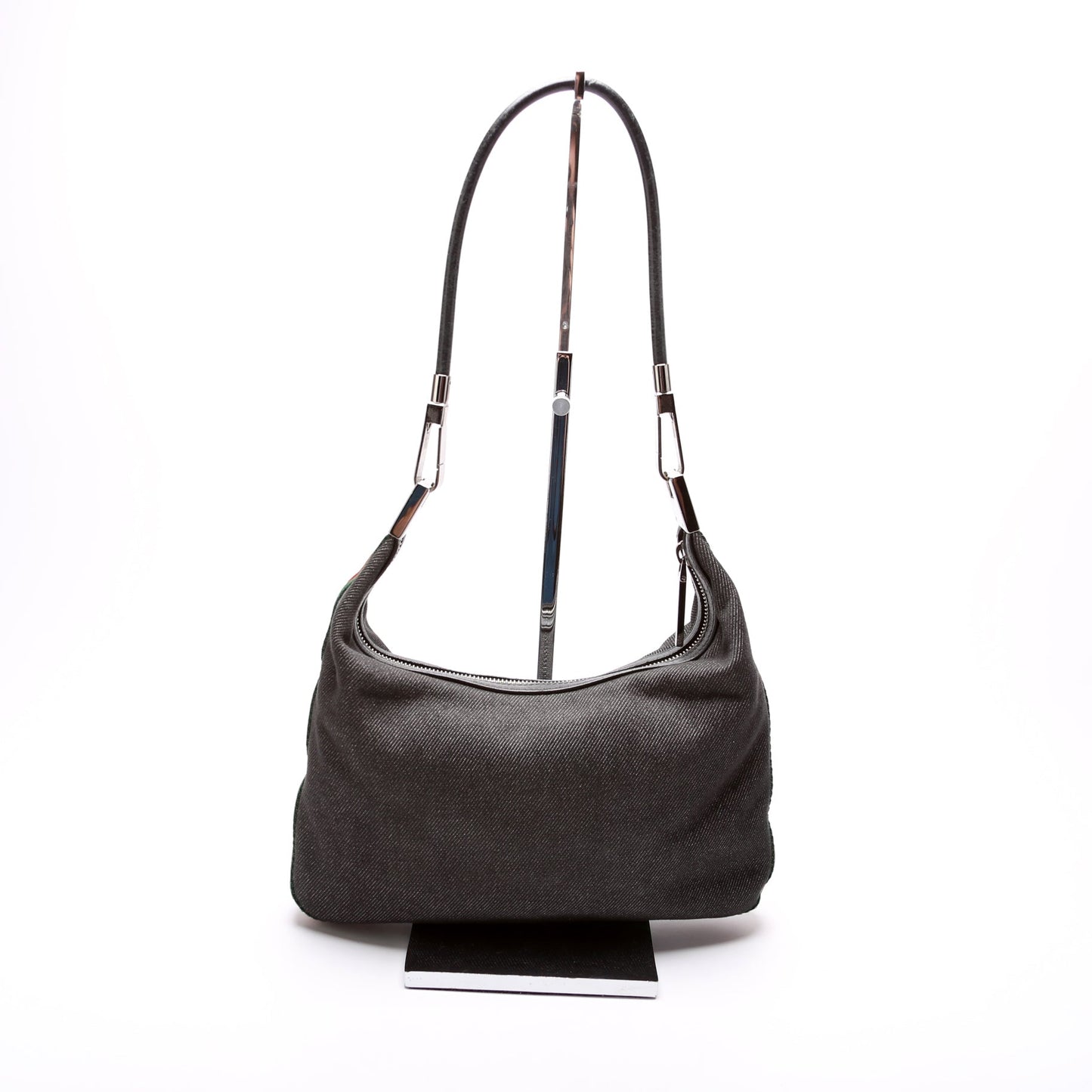 Gucci Web Clasp Canvas Shoulder Bag