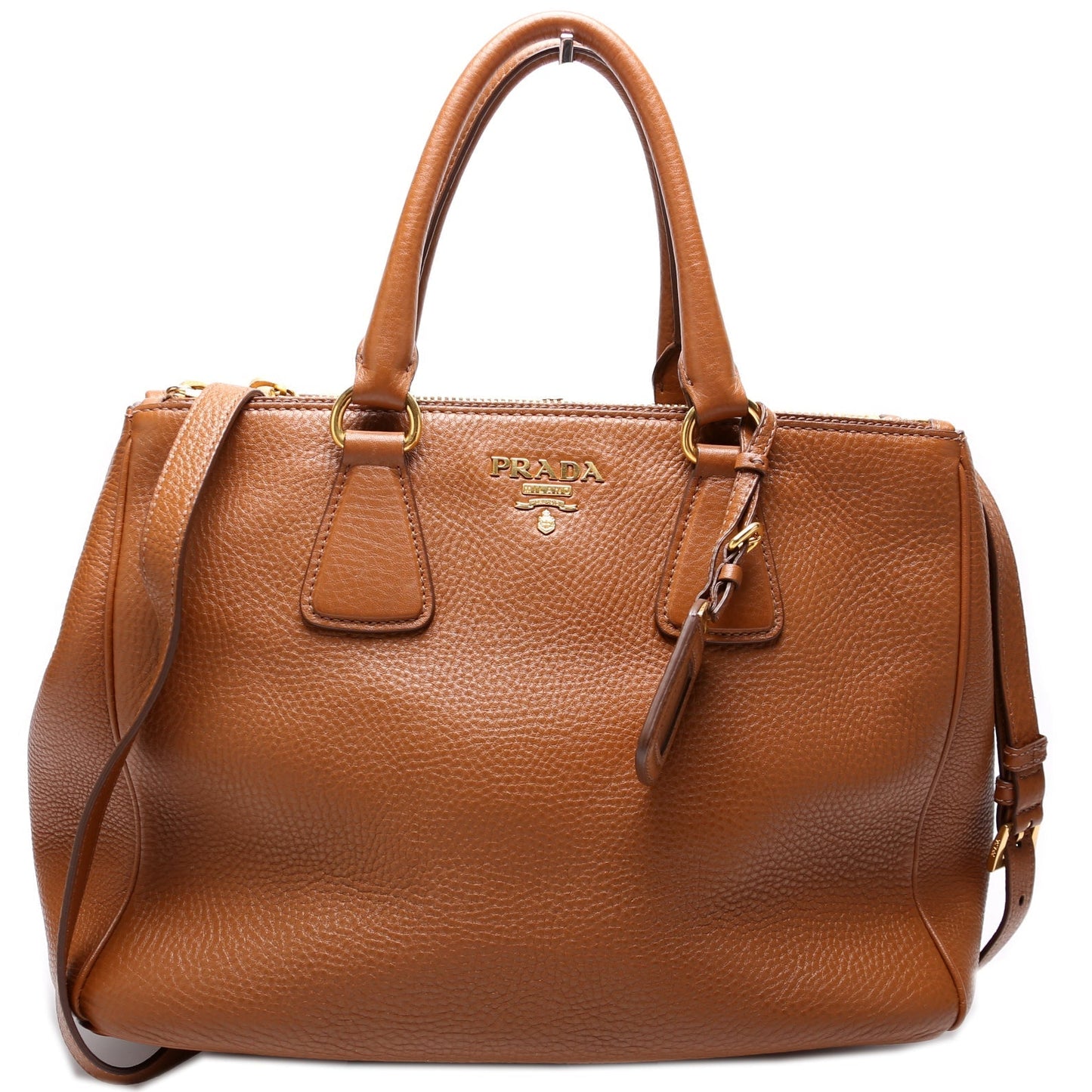 Prada Vitello Daino Double Zip Tote Bag