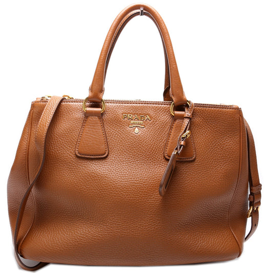 Prada Vitello Daino Double Zip Tote Bag