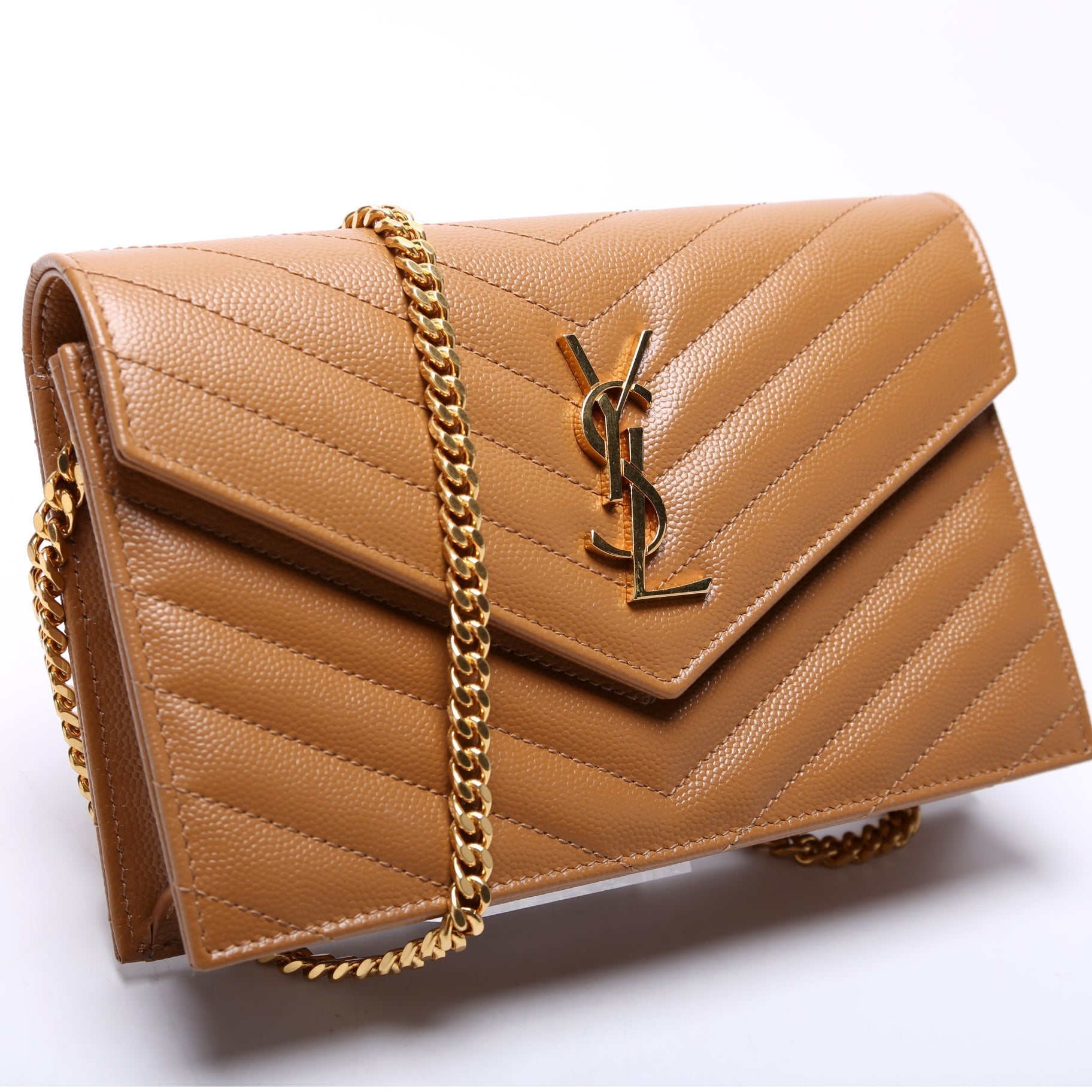 YSL Saint Laurent Envelope Wallet Bag Chain Travel Bag Chain Wallet 6
