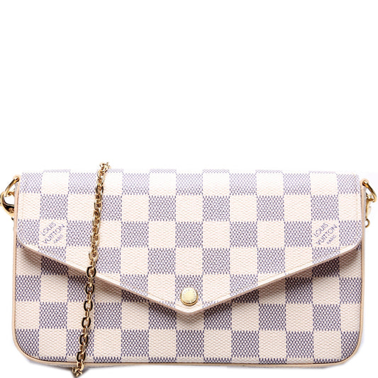 Louis Vuitton Pochette Felicie Azur Damier Clutch Bag Azur 2