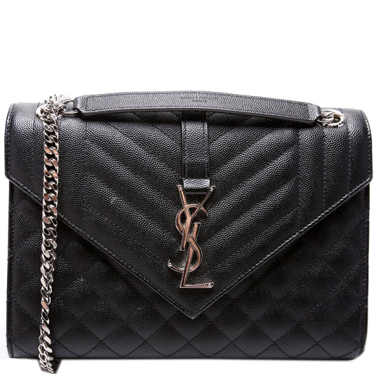 YSL Saint Laurent Saint Laurent Envelope Chevron Bag Medium Travel Bag