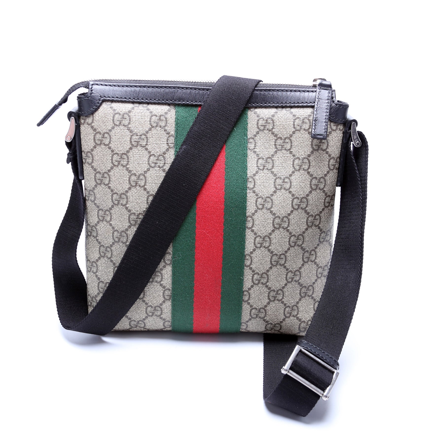 Gucci GG Supreme Web Messenger Travel Bag