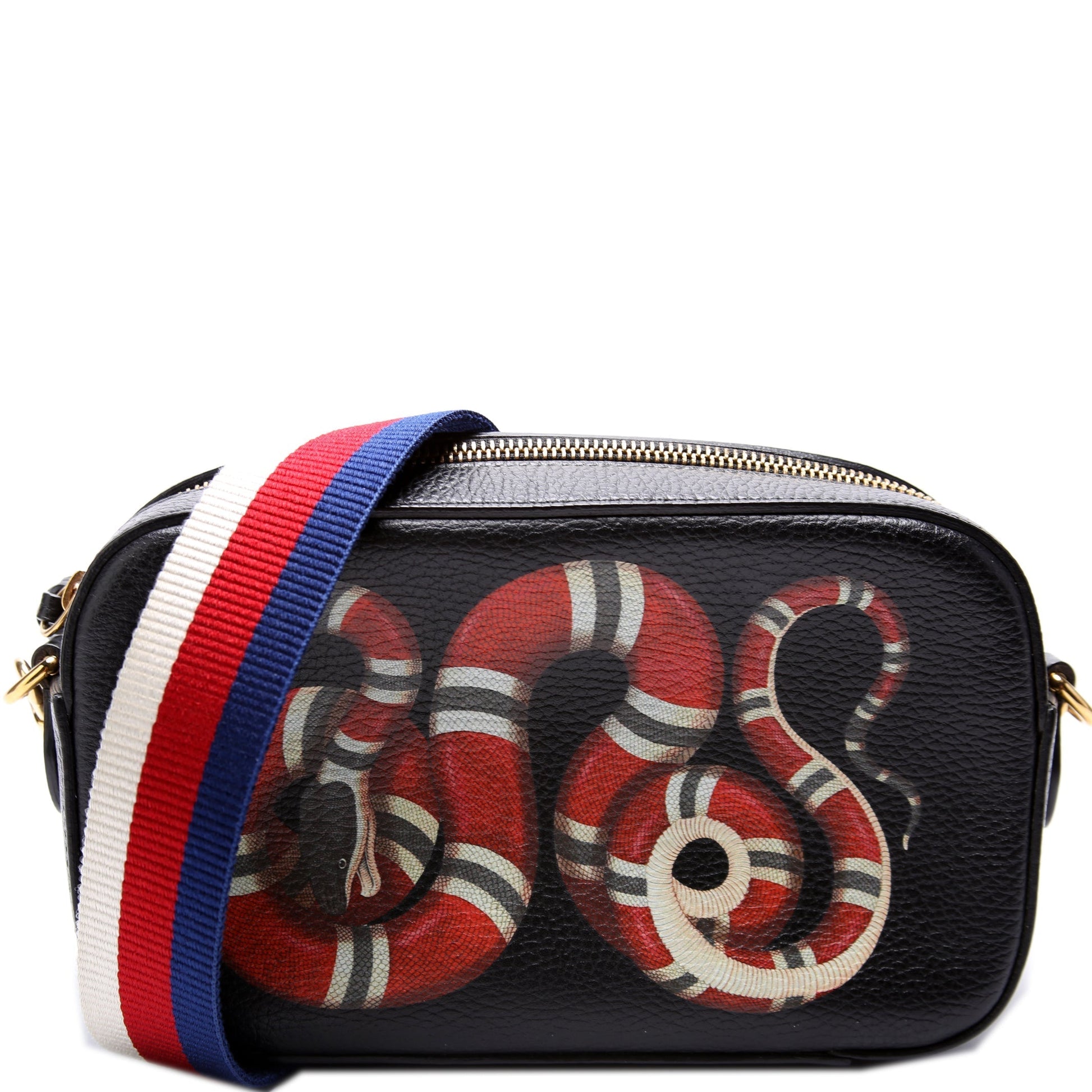 Gucci Snake Messenger Leather Travel Bag