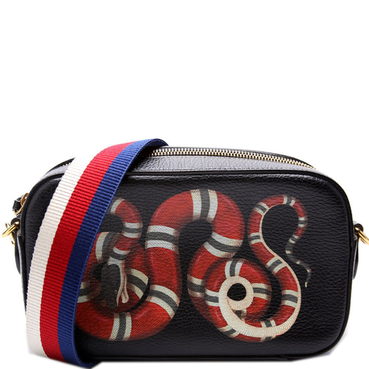 Gucci Snake Messenger Leather Travel Bag