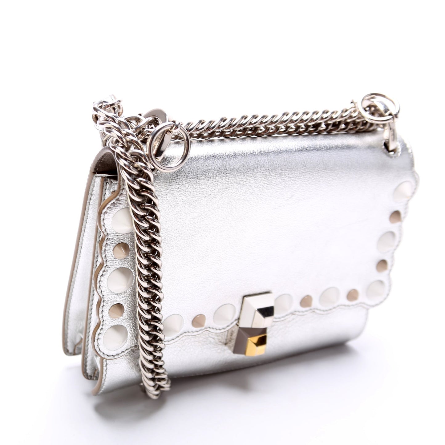 Fendi Kan Scalloped 8M0381 Bag Leather Small Travel Bag