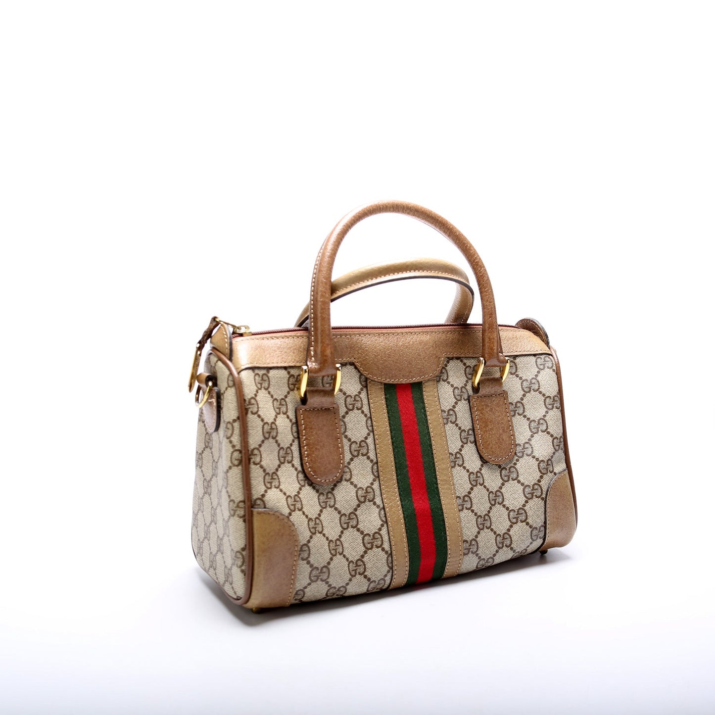 Gucci GG Supreme Web Boston Travel Bag