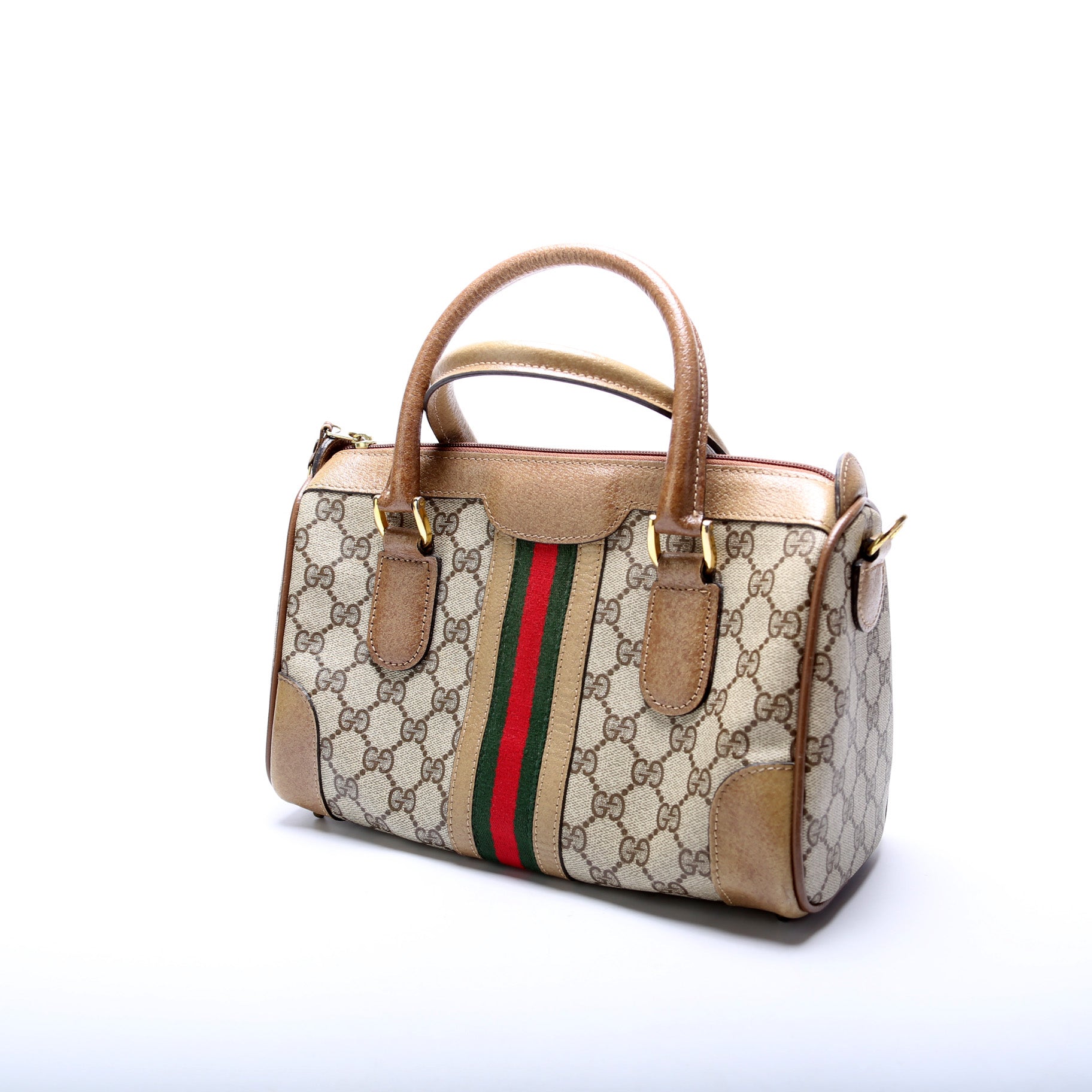 Gucci GG Supreme Web Boston Travel Bag