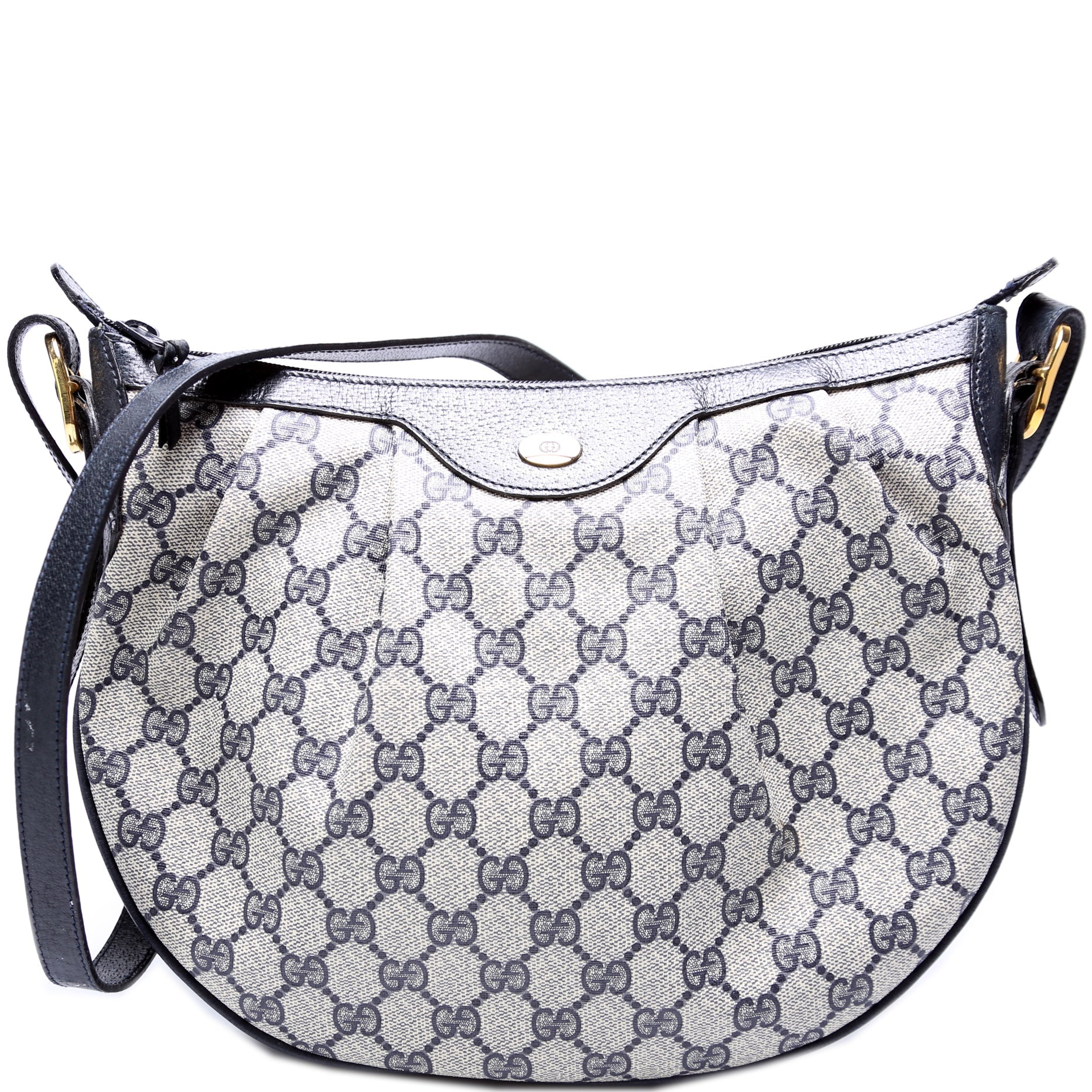 Gucci 41.02.058 GG Supreme Pleated Shoulder Bag