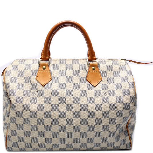 Louis Vuitton Speedy 30 Azur Damier Handbag Azur 6