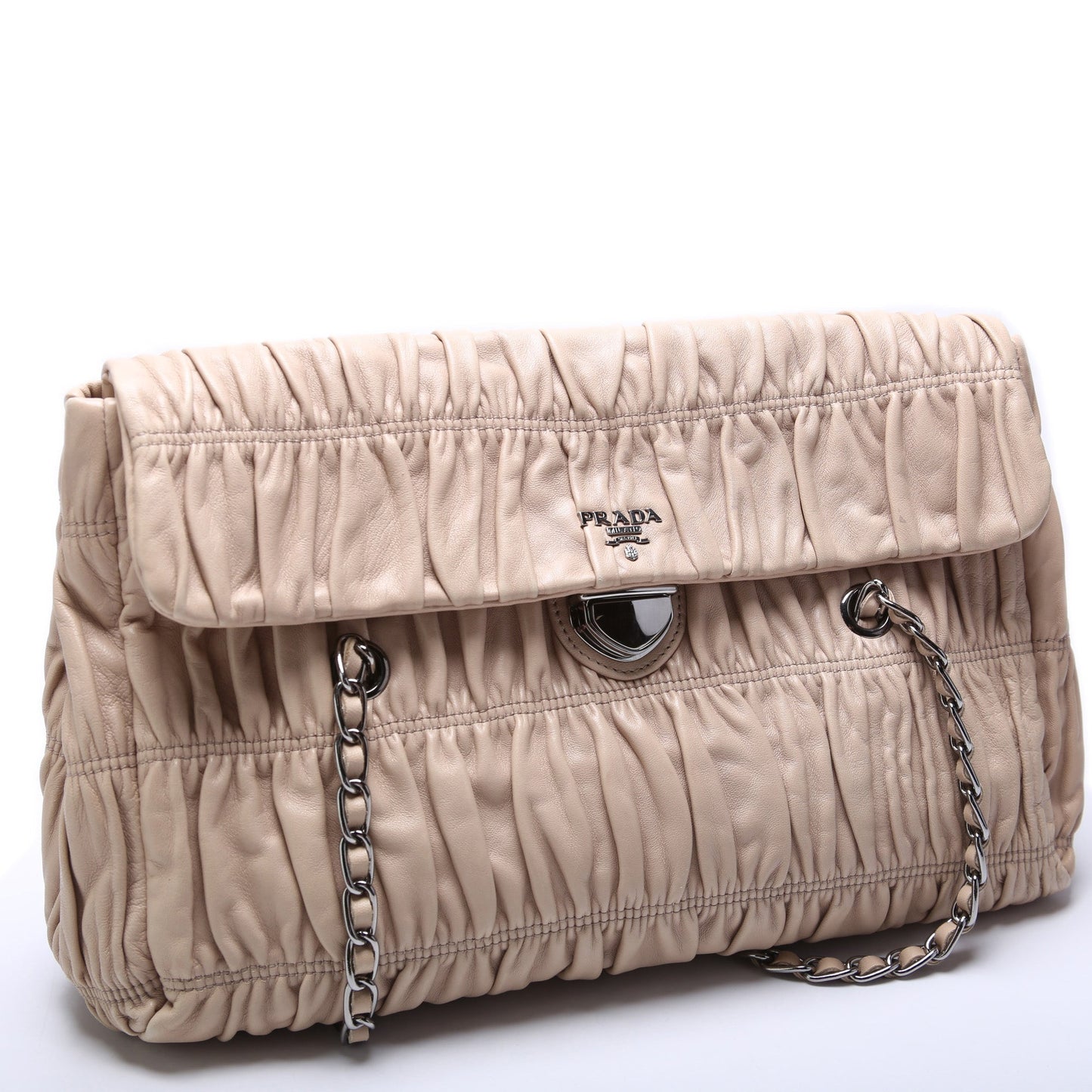 Prada Nappa Gaufre Shoulder Bag Chain Flap
