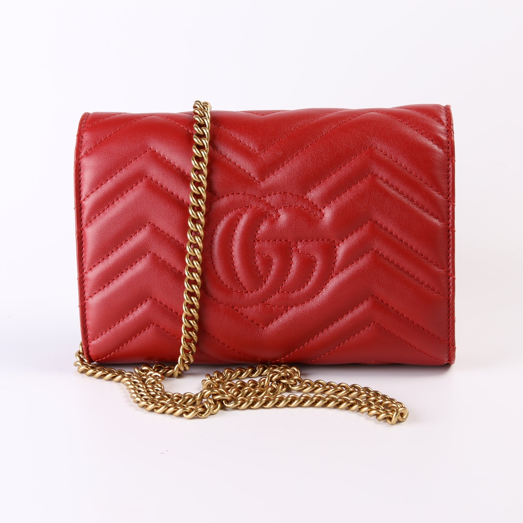 Gucci Marmont Chain Wallet Case Wallet 12