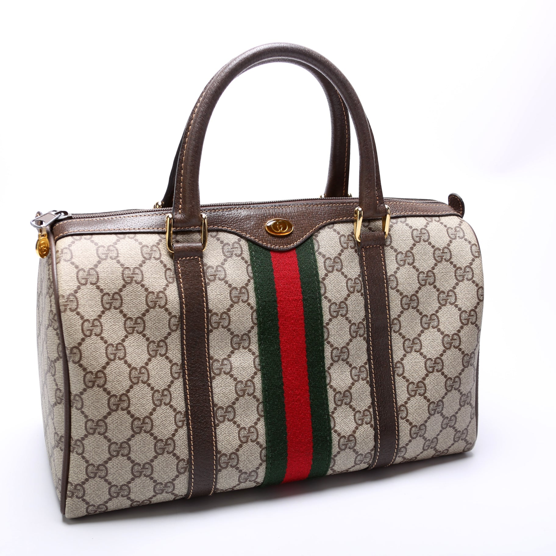 Gucci 24.012 GG Supreme Boston Travel Bag