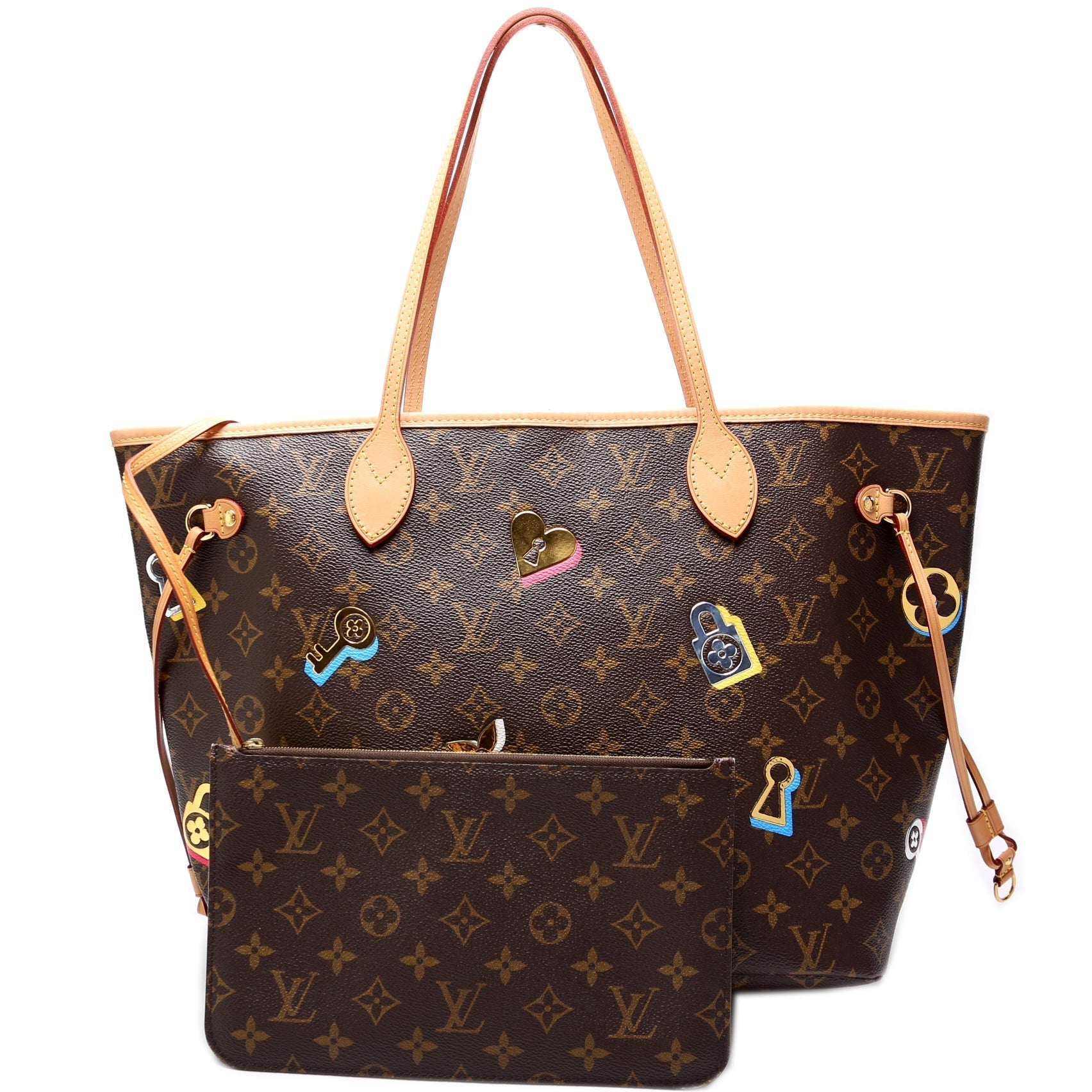 Louis Vuitton Neverfull MM Lovelock w Wallet Case Wallet 2
