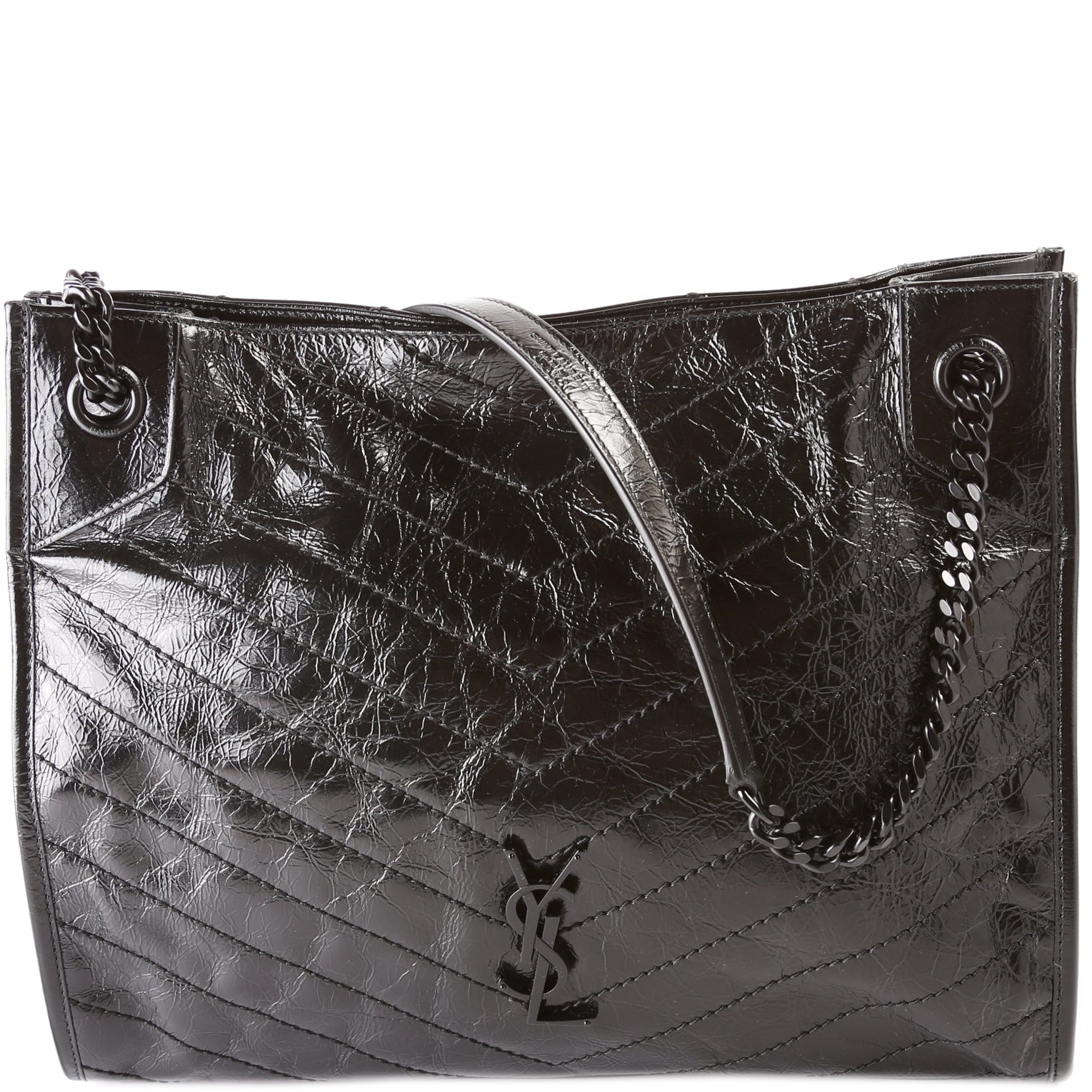 YSL Saint Laurent Saint Laurent Niki Shopper Crinkle Bag Leather Medium Tote Bag