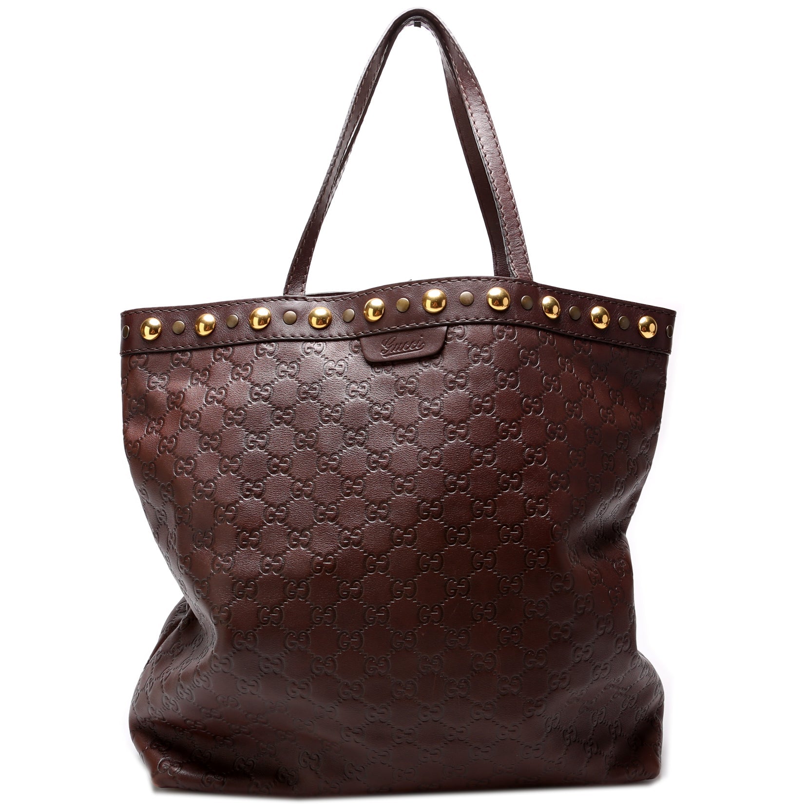 Gucci Babouska Vertical Shopping Leather Large Tote Bag