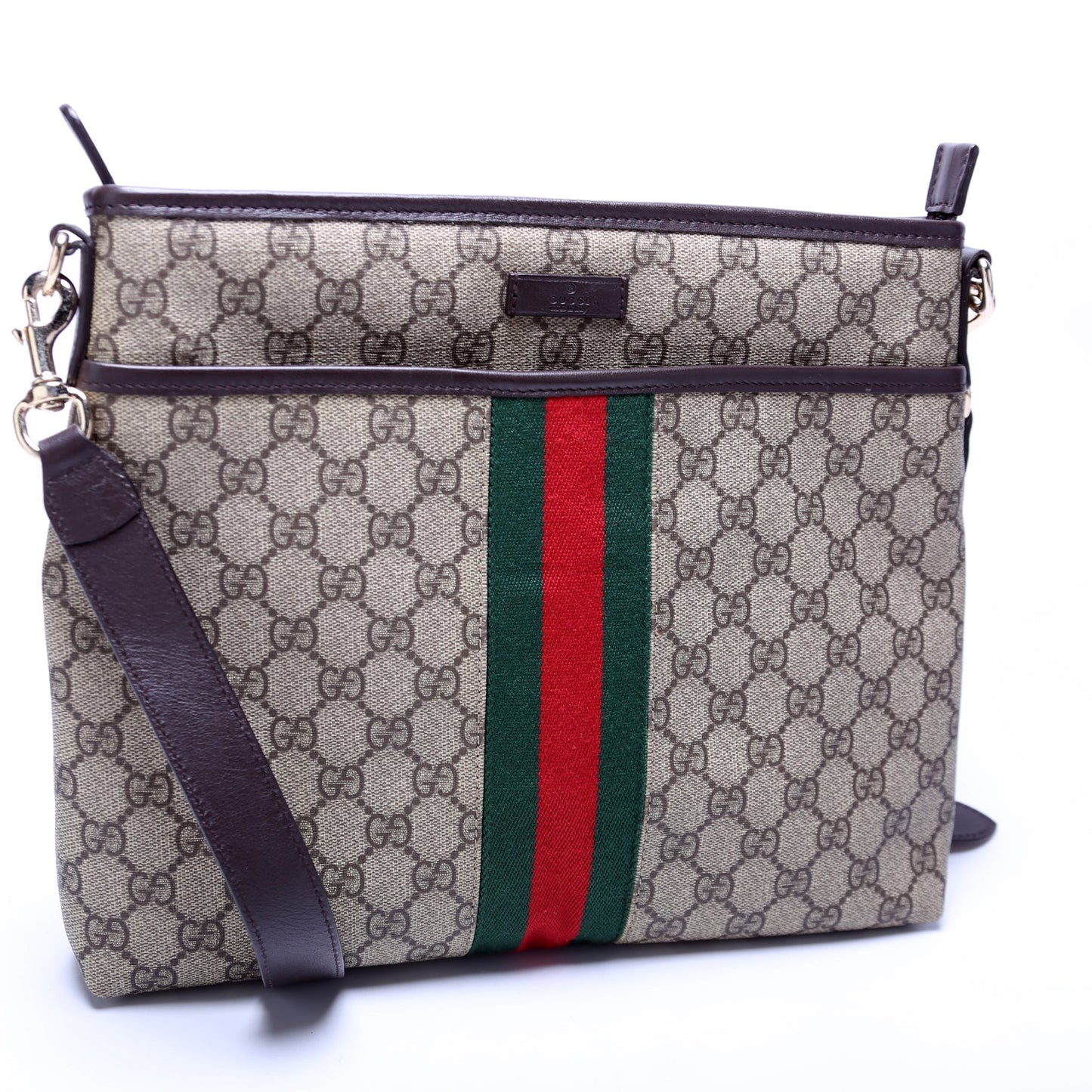 Gucci GG Supreme Flat Messenger Shoes