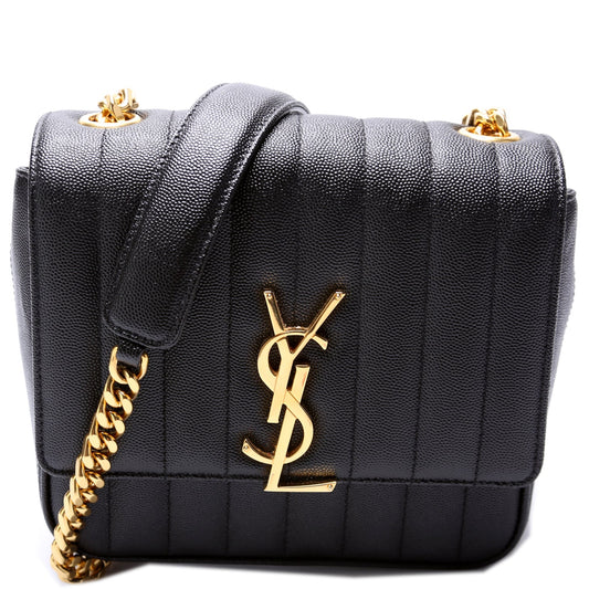 YSL Saint Laurent Saint Laurent Vicky Grain De Poudre Bag Medium Chain Travel Bag