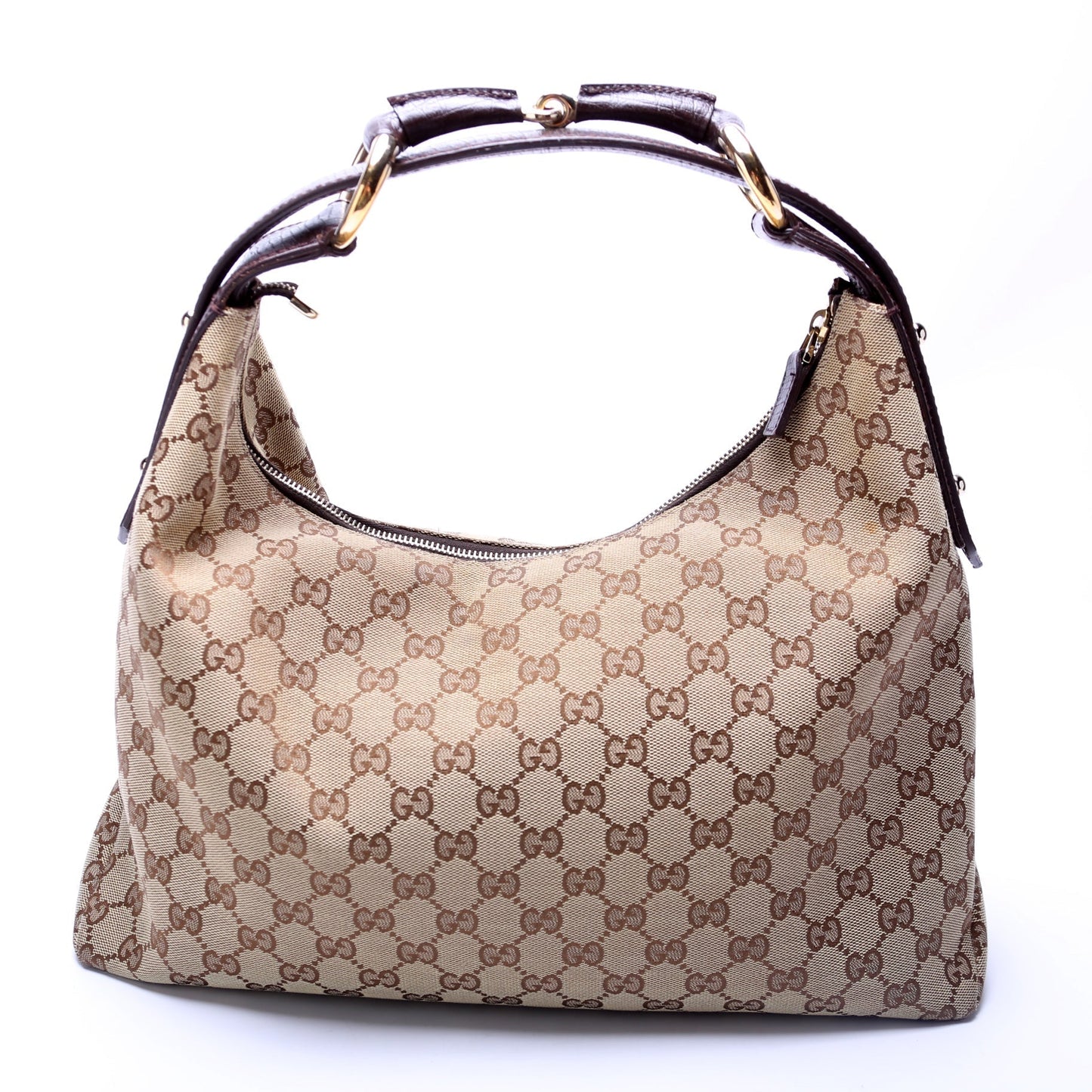 Gucci Horsebit GG Canvas Shoulder Bag Hobo 1