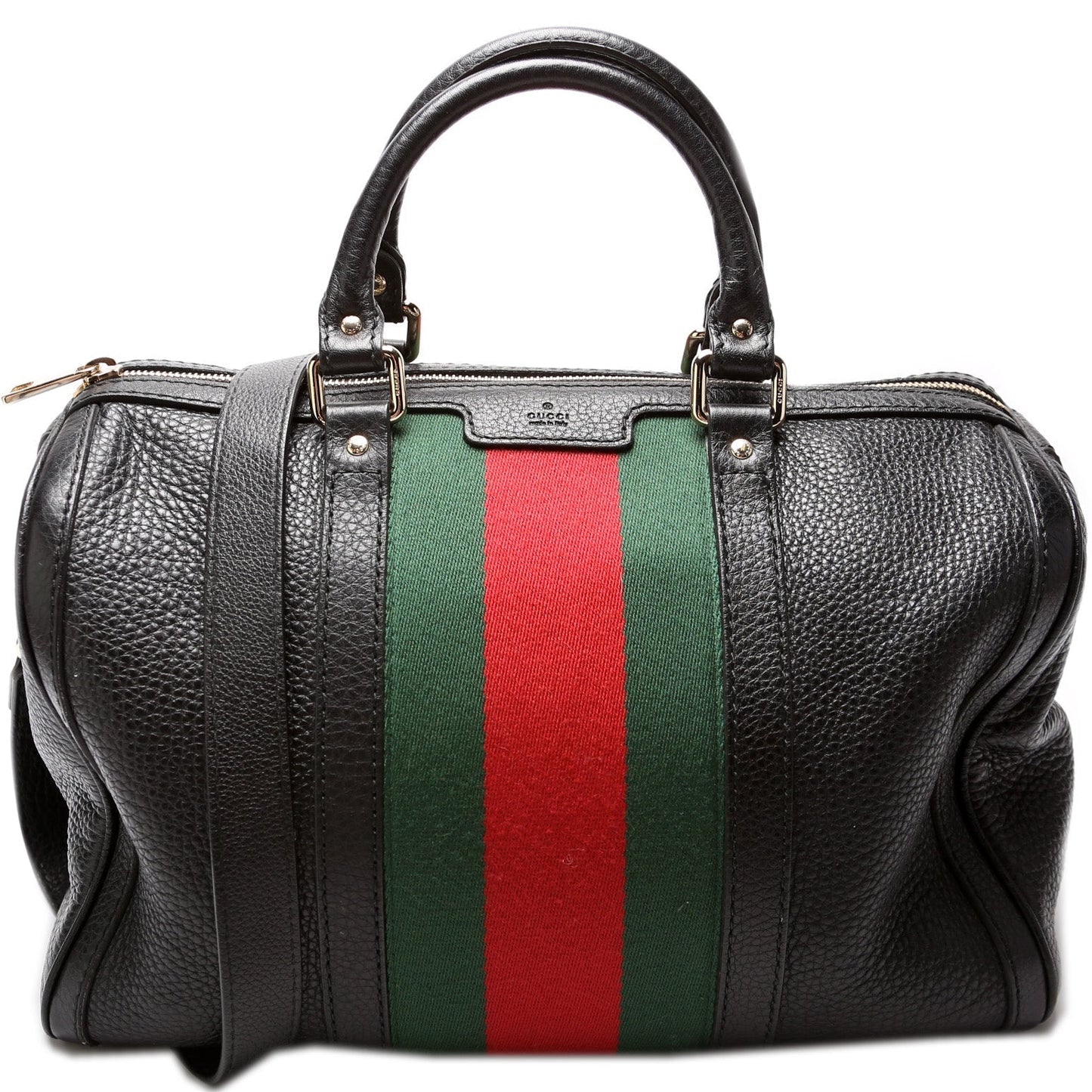Gucci Boston Web Leather Travel Bag