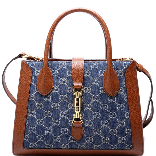 Gucci Jackie New GG Denim Medium Tote Bag