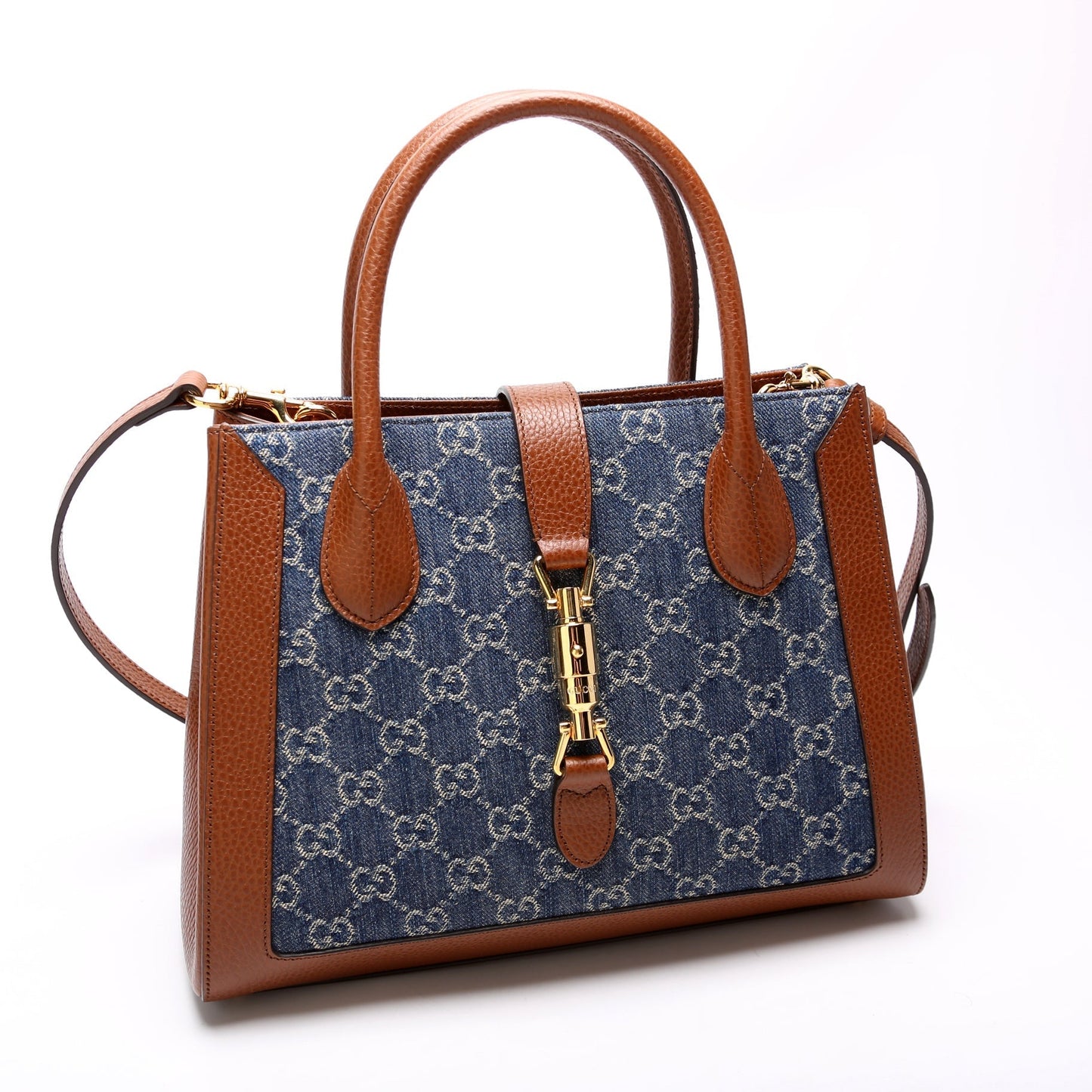 Gucci Jackie New GG Denim Medium Tote Bag