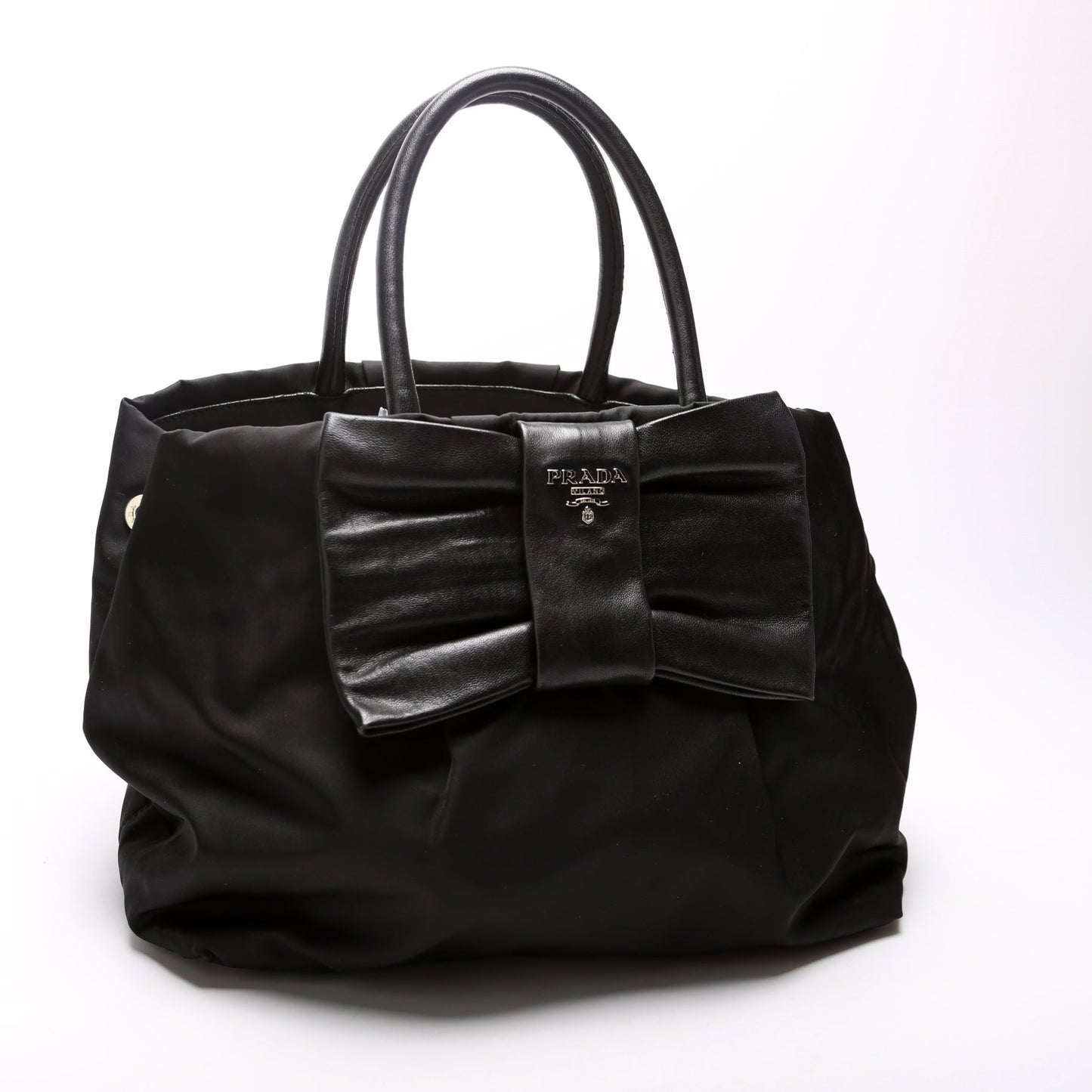 Prada Fiocco Bow Satchel Bag Nylon Travel Bag