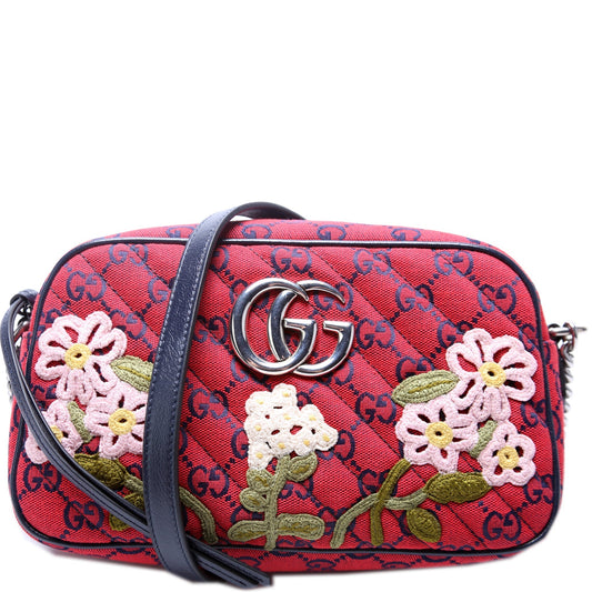 Gucci Marmont Camera Embroidered Canvas Multicolor Small Travel Bag