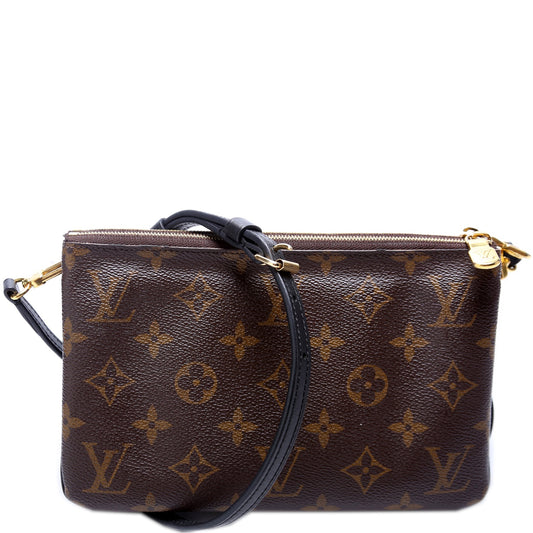 Louis Vuitton Doube Zip Pochette Giant Reverse Monogram Clutch Bag