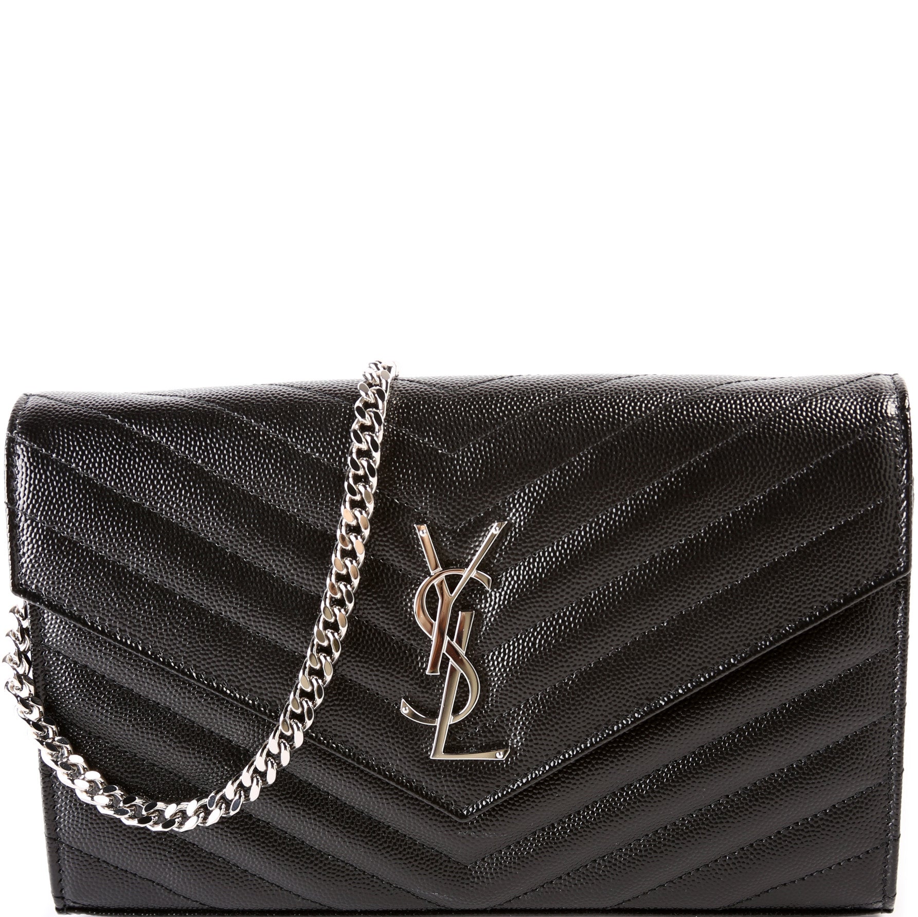 YSL Saint Laurent Grain De Poudre Wallet Bag Chain Travel Bag