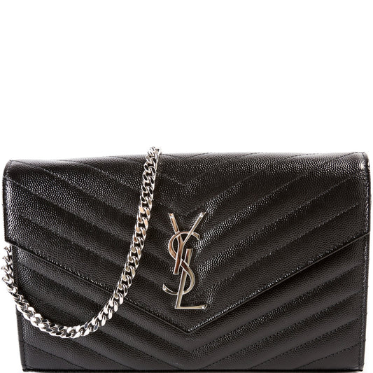YSL Saint Laurent Grain De Poudre Wallet Bag Chain Travel Bag