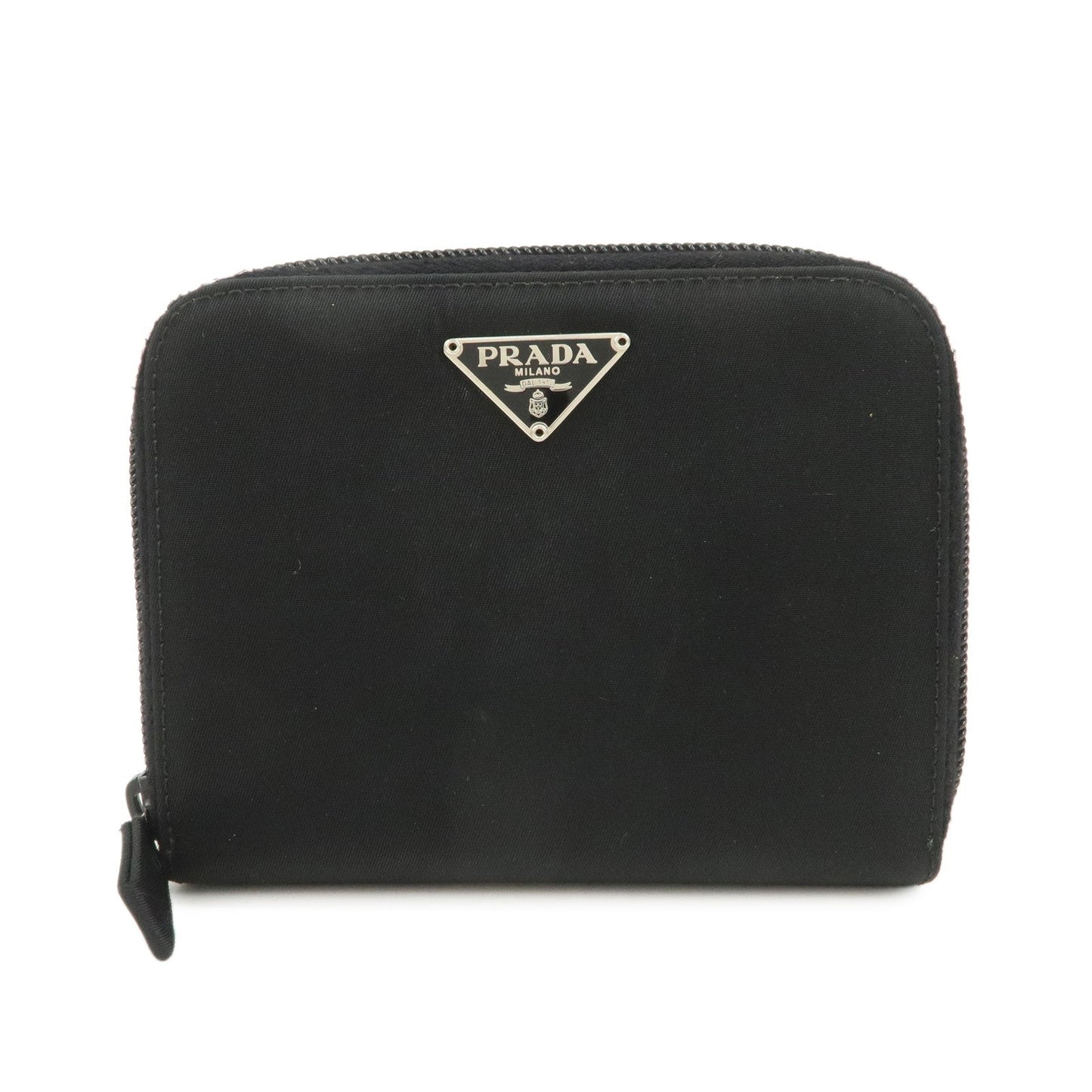 Tessuto Bi-fold Round Zippy Compact Wallet Nylon Black Handbag