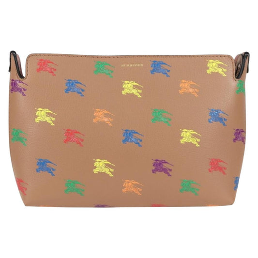 Burberry Clutch Bag Leather Brown Gold