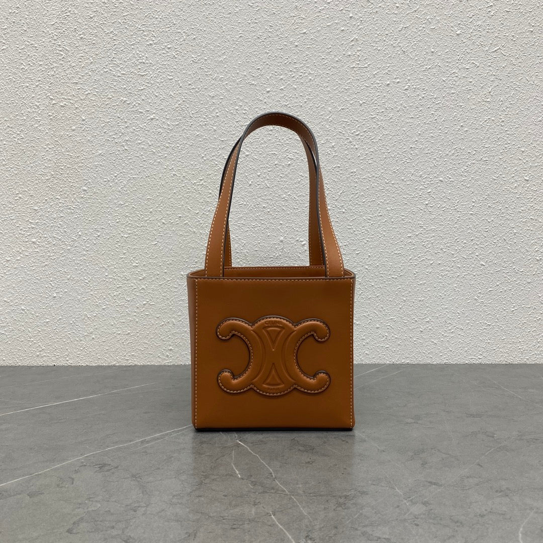 Top Quality Cube Bag Cuir Triomphe Square Tan Travel Bag
