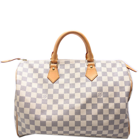Louis Vuitton Speedy 35 Azur Damier Handbag Azur 6