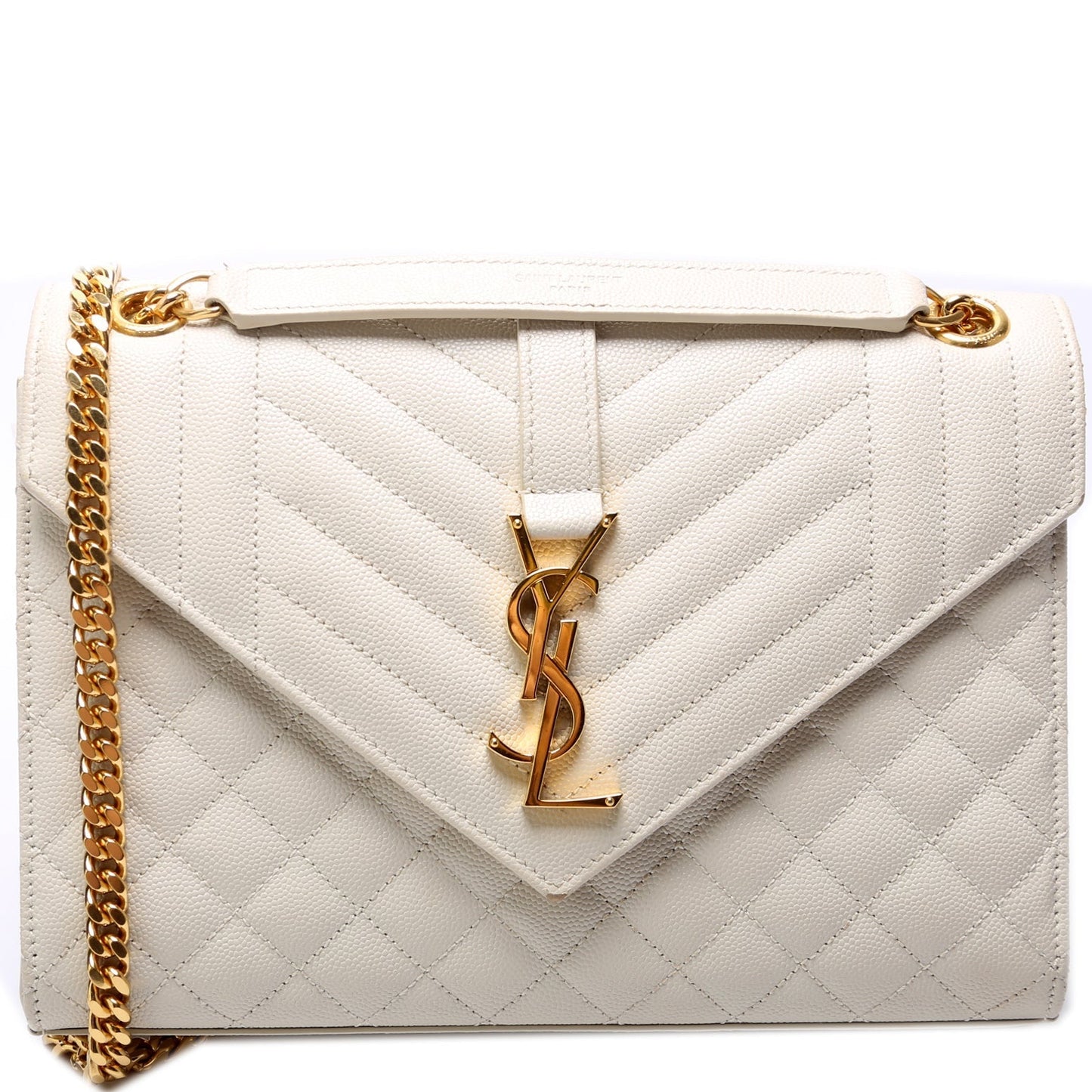 YSL Saint Laurent Envelope Grain De Triquilt Bag Medium Travel Bag