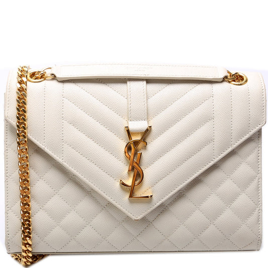 YSL Saint Laurent Envelope Grain De Triquilt Bag Medium Travel Bag