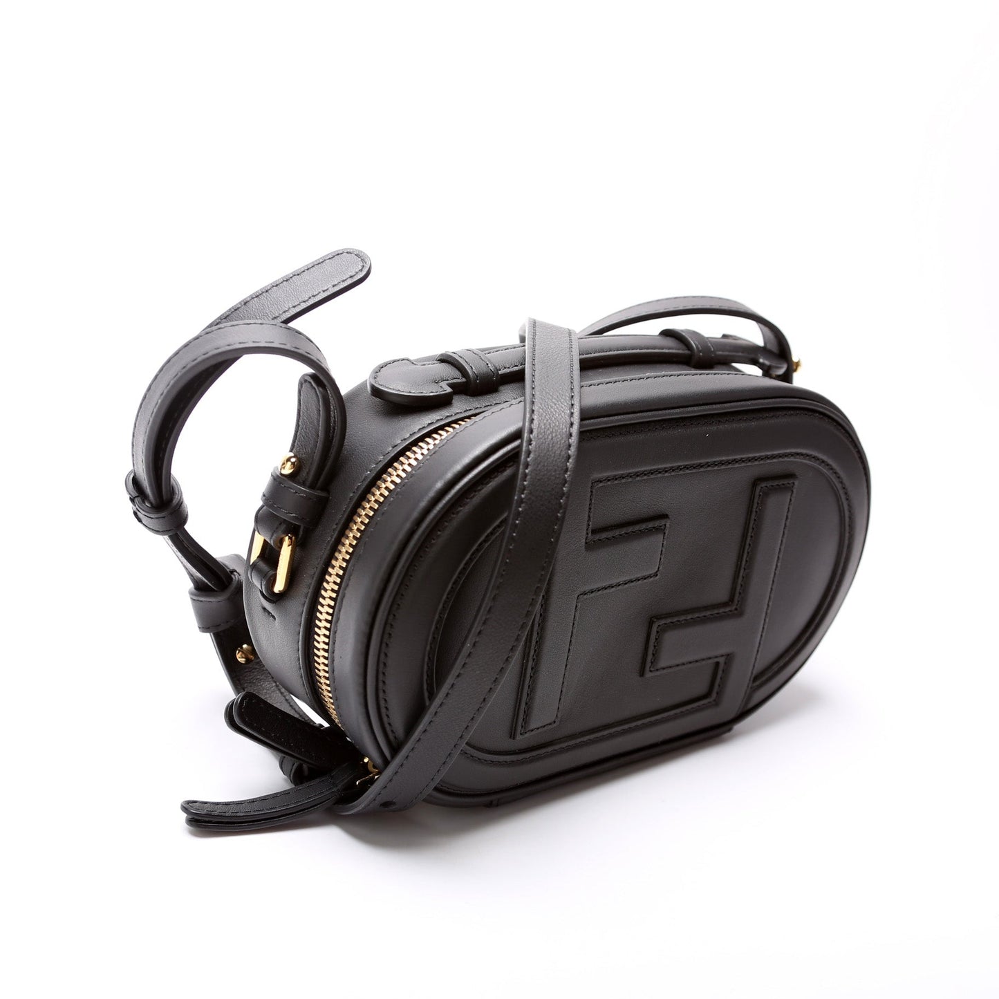 Fendi Grace Clock Camera Case Bag Leather Vitello Mini Travel Bag
