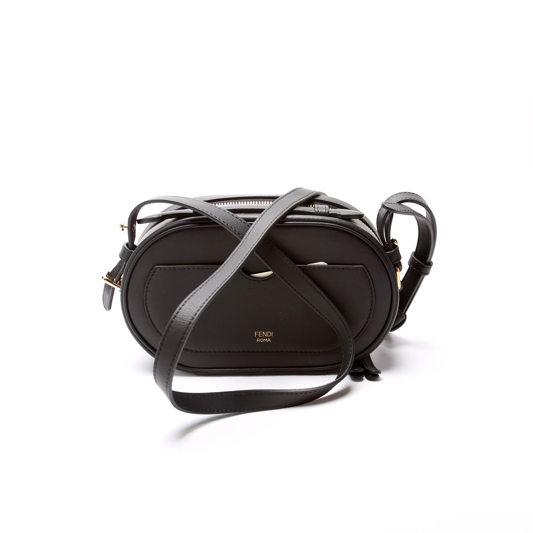 Fendi Grace Clock Camera Case Bag Leather Vitello Mini Travel Bag