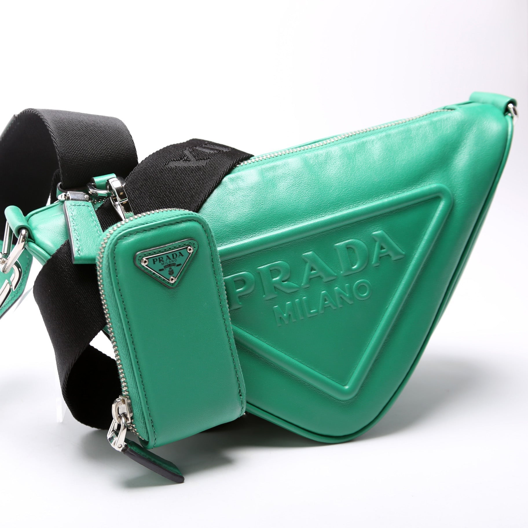 Prada Triangle Shoulder Bag Leather Logo Shoulder Bag