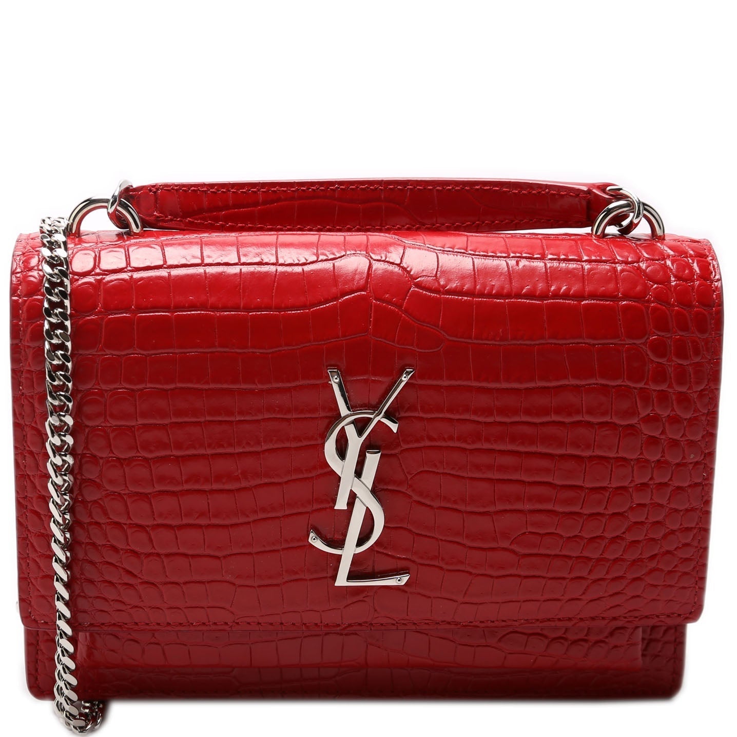 YSL Saint Laurent Saint Laurent Sunset Wallet Crocodile Bag Chain Travel Bag