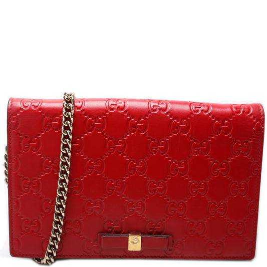 Gucci Guccissima Chain Wallet Case Chain Wallet