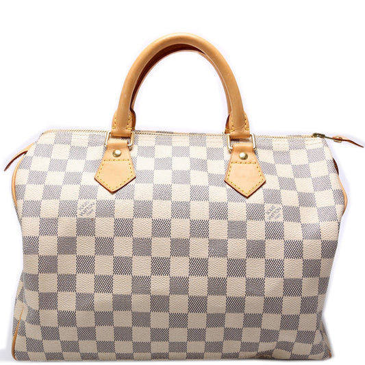 Louis Vuitton Speedy 30 Azur Damier Handbag Azur 5
