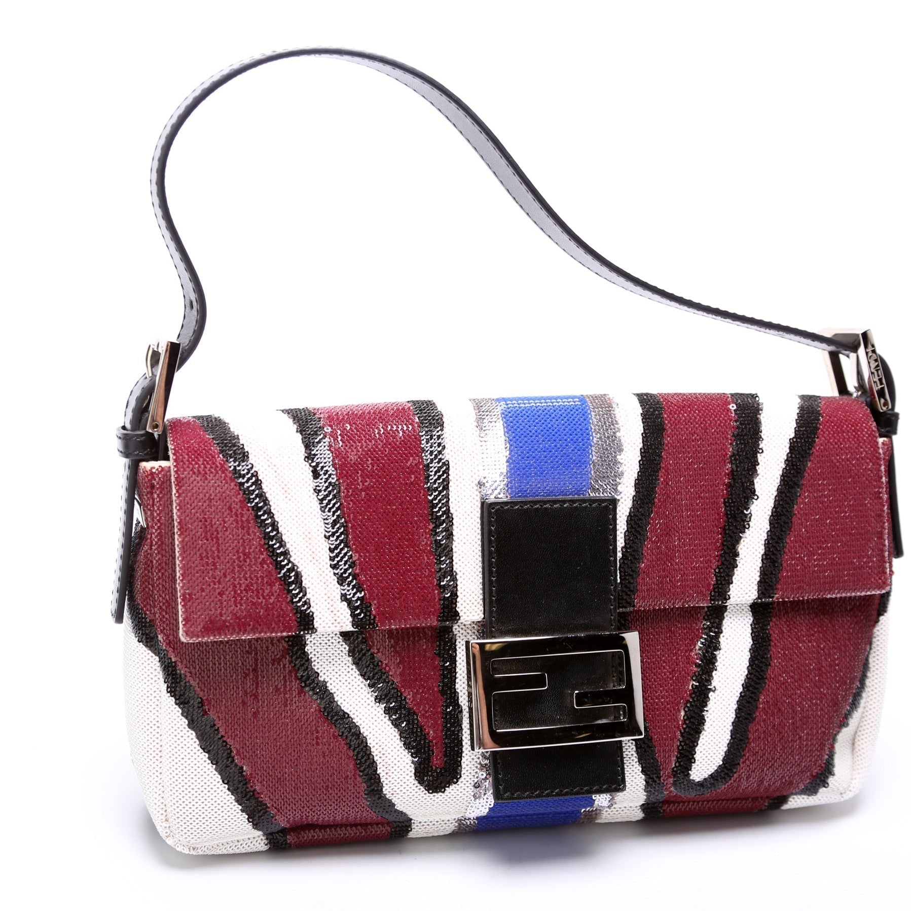 Fendi Baguette Sequined Zebra Stripe 8Br600 Bag Shoulder Bag