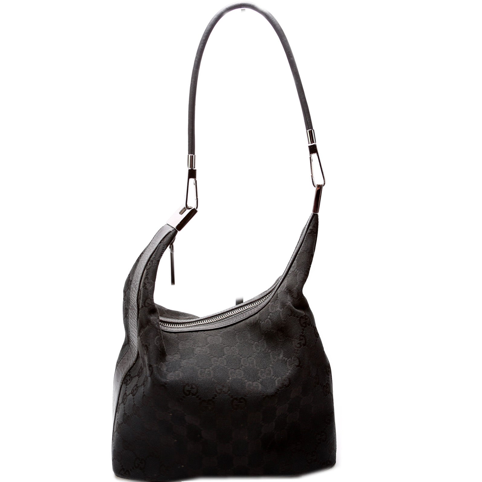 Gucci 001- GG Clasp Canvas Shoulder Bag Hobo 1