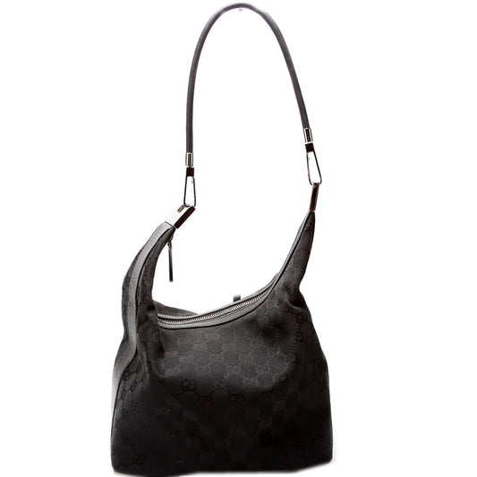 Gucci 001- GG Clasp Canvas Shoulder Bag Hobo 1