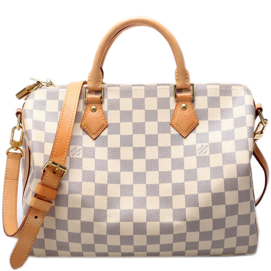 Louis Vuitton Speedy 30 Bandouliere Azur Damier Handbag Azur 17