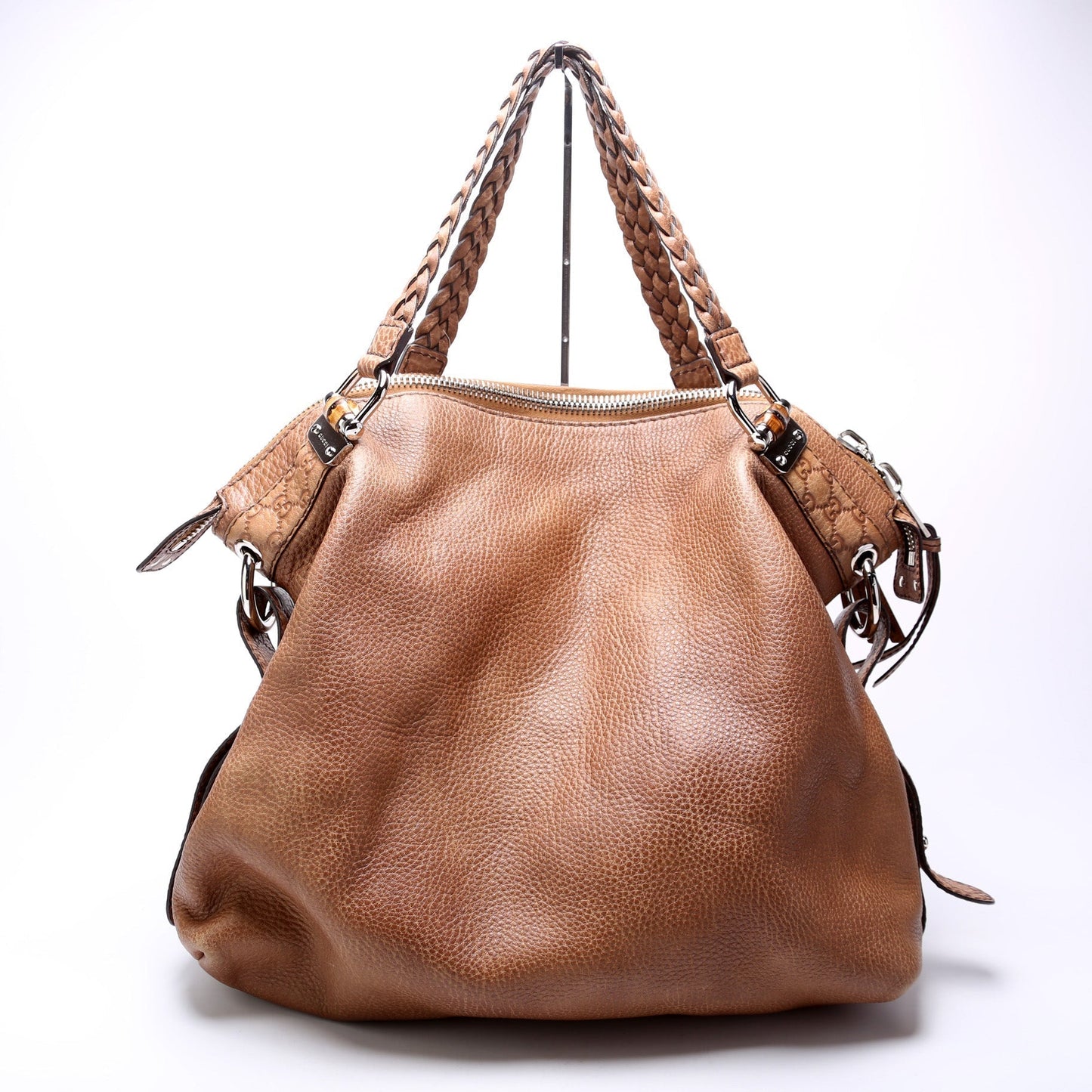 Gucci Bamboo Car Leather Large Shoulder Bag
